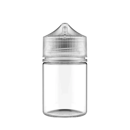 Chubby Gorilla 60ml Stubby PET Unicorn Bottle with CRC, Clear, 100 Pack